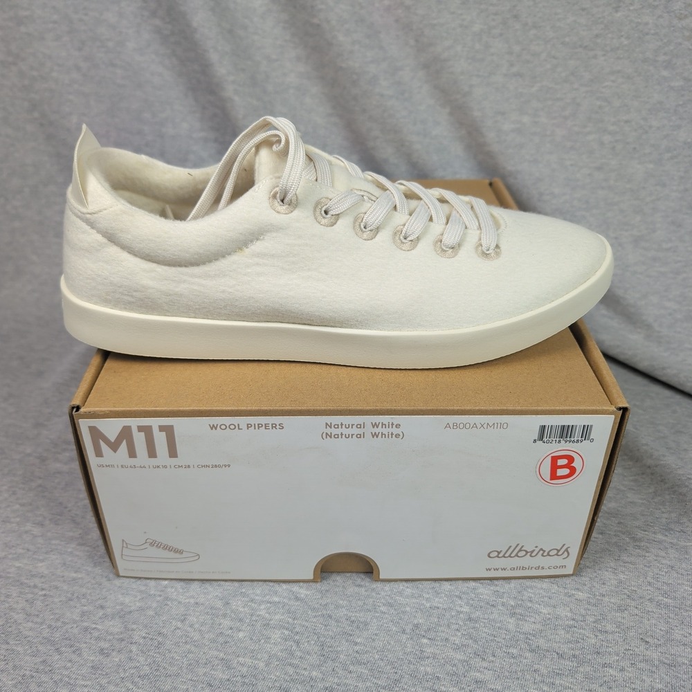 Allbirds Wool Pipers Natural White Mens 11 Sneakers AB00AXM110